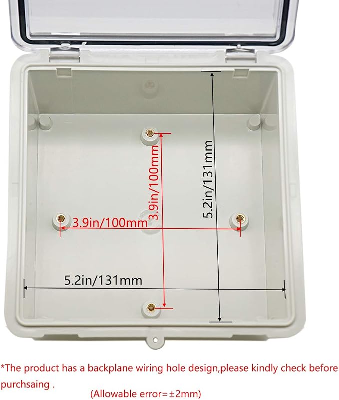 Zulkit 2pcs Junction Box ABS Plastic Dustproof Waterproof IP65 Electrical Boxes - Image 5