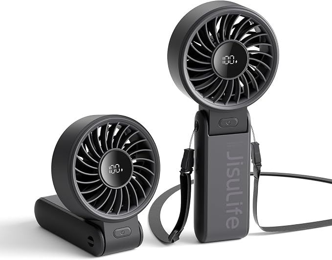 JISULIFE Handheld Fan Life7 – Ultimate Flexibility: Wide & Strong Airflow by LivechillStaycool