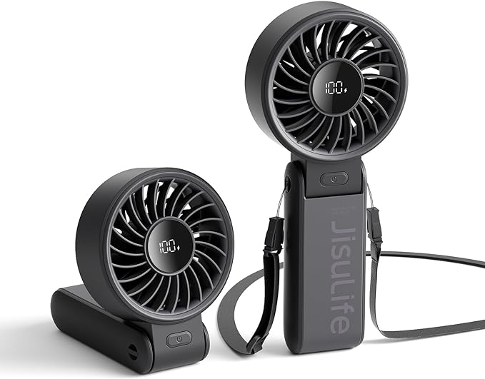JISULIFE Handheld Fan Life7 – Ultimate Flexibility: Wide & Strong Airflow by LivechillStaycool