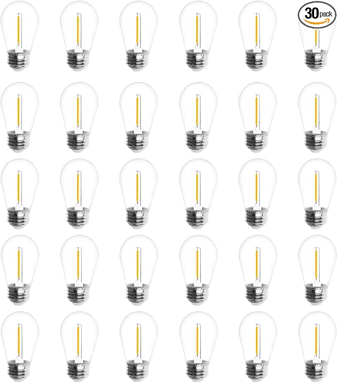 Jslinter 30-Pack LED String Light Bulbs Replacement, 1W E26 Vintage Bulbs by Jslinter
