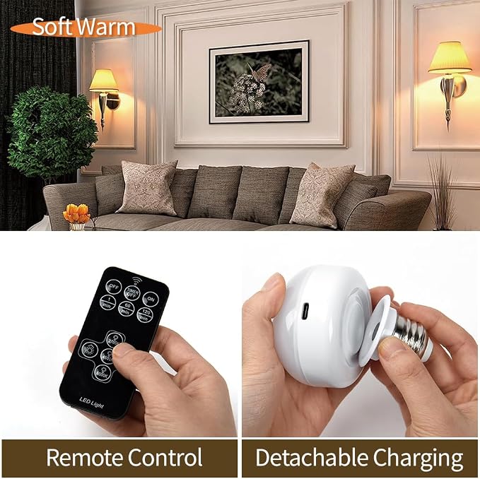 BLUEYE Rechargeable Light Bulbs, 40W Equivalent, Remote Control, E26 Detachable - Image 2