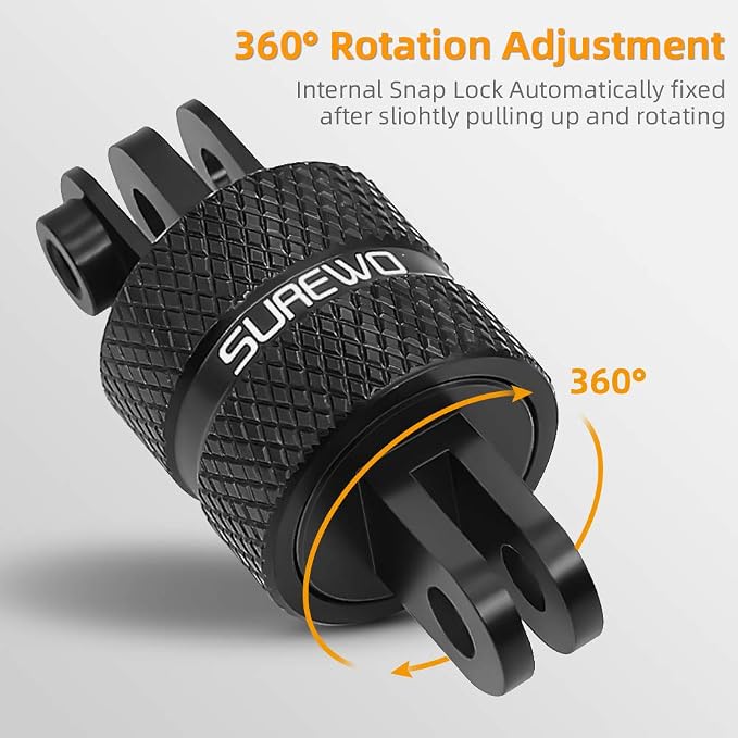 Aluminum 360 Degree Rotation Camera Mount, Metal Bracket Adapter, Aluminum - Image 3