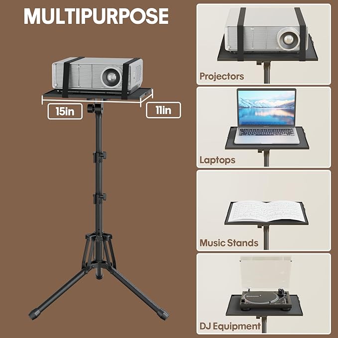 KOOV Projector Stand Adjustable Height 20" to 61", Foldable Projector Tripod - Image 6