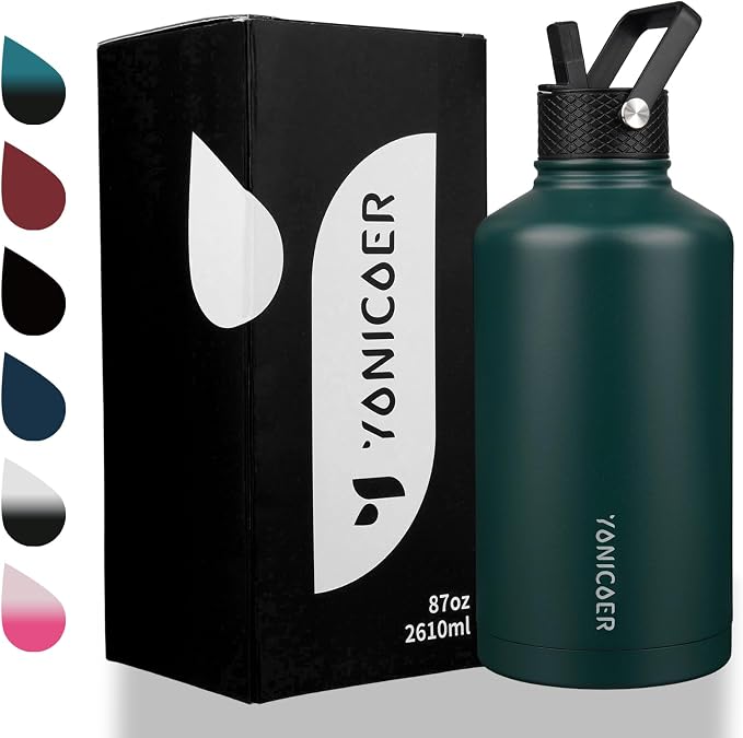Insulated Water Bottle 87oz, Triple Wall Vacuum Stainless Steel, Leak Proof & - Image 7