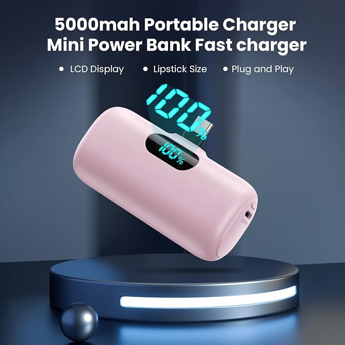 Feob Mini Portable Charger 5000mAh Power Bank, 15W PD USB C Cell Phone Portable - Image 5