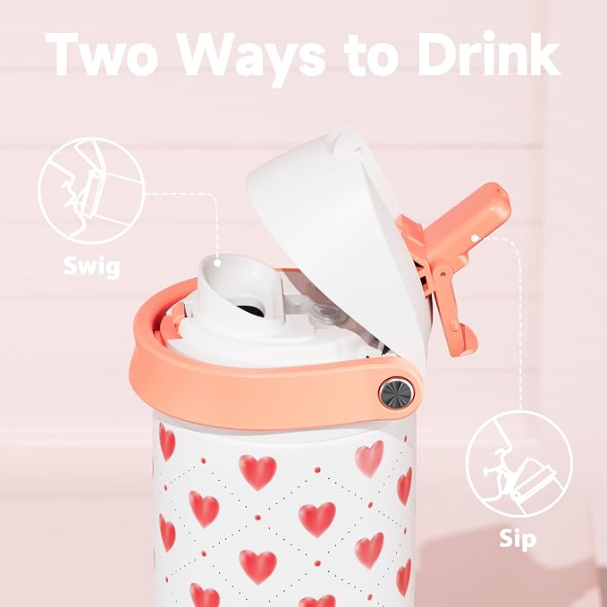 24 oz Valentine's Day Water Bottle: Meoky Stainless Steel Water Bottle - Image 2