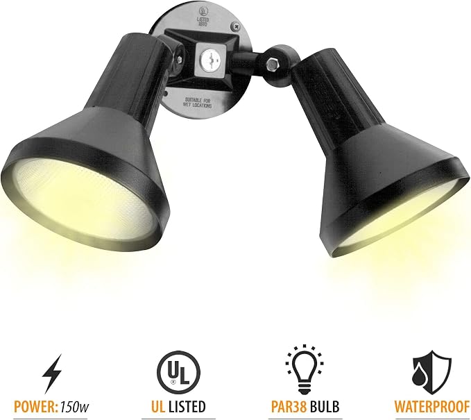 Ciata 15" Outdoor Security Flood Light 2 Head - Image 3