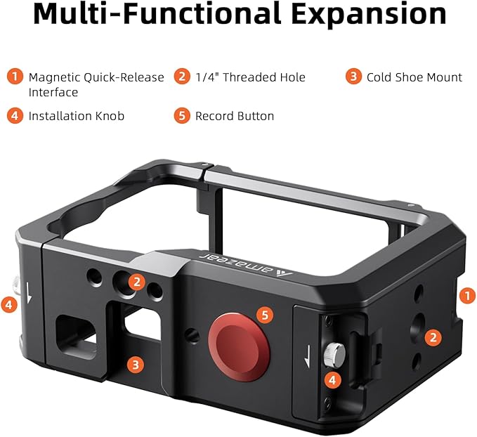 AMAZEAR Metal Protective Case for DJI Osmo Action 6 Accessories, Action6 Pro - Image 6