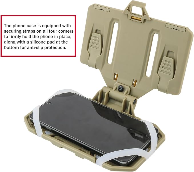 Phone Mount MOLLE Vest Plate Carrier Tactical Phone Holder, Quick Release Flip - Image 3
