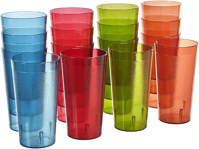 US Acrylic Cafe Plastic Reusable Tumblers 20-ounce Water Cups Assorted Colors | by USAcrylic
