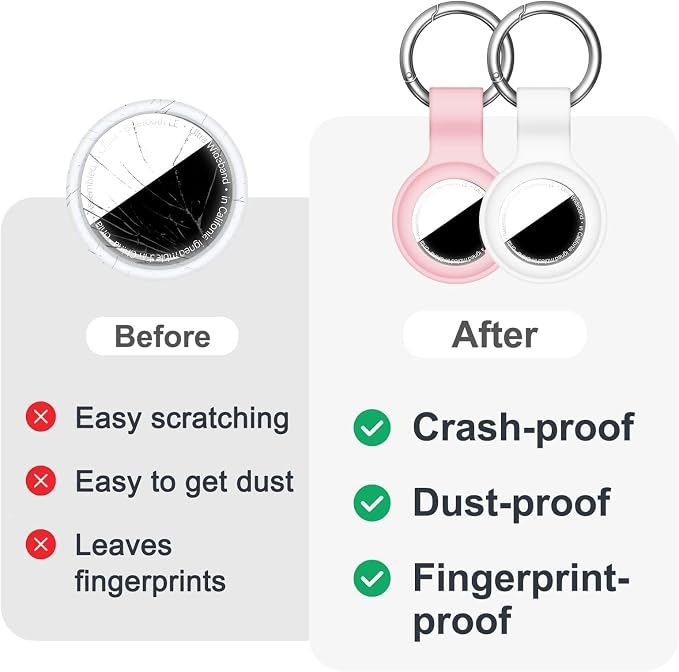 Linsaner Case for AirTag 2nd Gen & 1st Gen, Silicone Holder Keychain Key Ring - Image 7