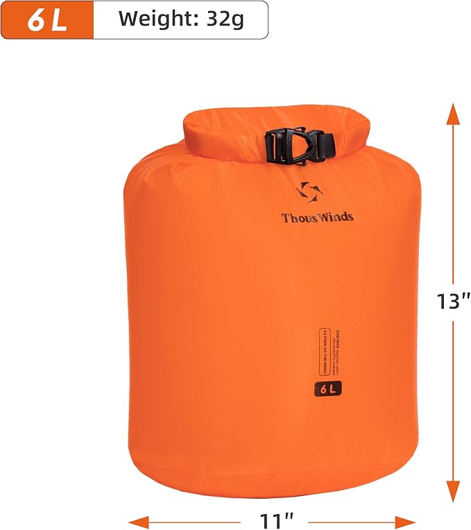 Thous Winds 6L Dry Bag, Lightweight Waterproof Bag, Roll Top Design - Image 7