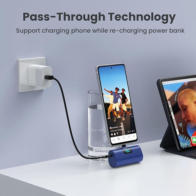 Mini Portable Charger USB C Power Bank, Upgraded 5500mAh PD Fast Charging - Image 5