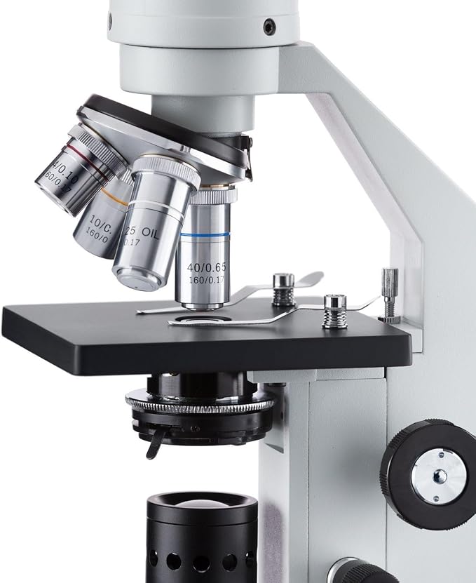 AmScope M500-LED Cordless Monocular Compound Microscope, WF10x Eyepiece - Image 3