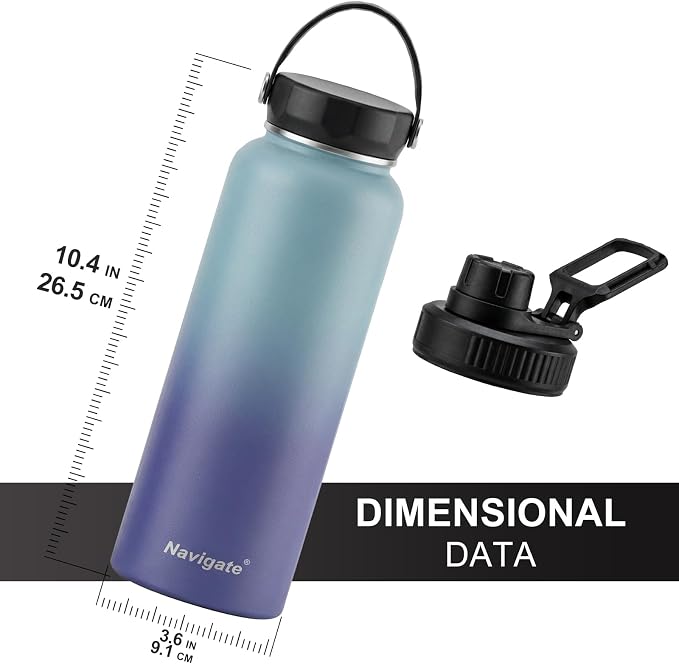Navigate 40 oz Insulated Stainless Steel Sports Water Bottle - Image 3