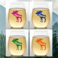 Set of 4 Shatterproof Designer 16 oz Plastic Wine Glasses MADE in the USA by Unknown