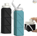 BEAUTAIL Collapsible Water Bottles 20.6oz 2 Pack, Silicone Foldable Portable by BEAUTAIL