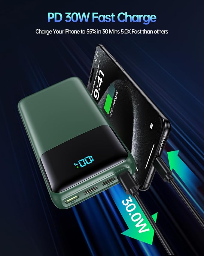 Portable Charger Power Bank 50000mAh, USB-C PD 30W Fast Charging External - Image 3