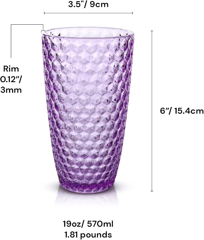 BELLAFORTE Shatterproof Tritan Plastic Tall Tumbler, 19oz Drinking Glasses Set - Image 7