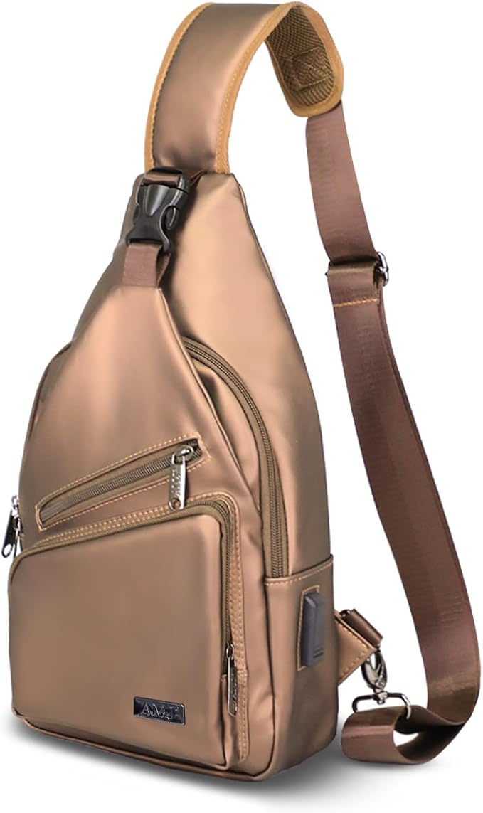 AMJ Crossbody Sling Bag Men Women, Casual Shoulder Backpack, Chest Daypack by AMJ