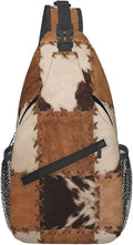 Cow Print Crossbody Sling Bags for Women Men Abstract Leather Texture Closeup by Unknown