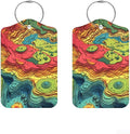 2Pcs Topographic Art Luggage Tags by Cmialusie
