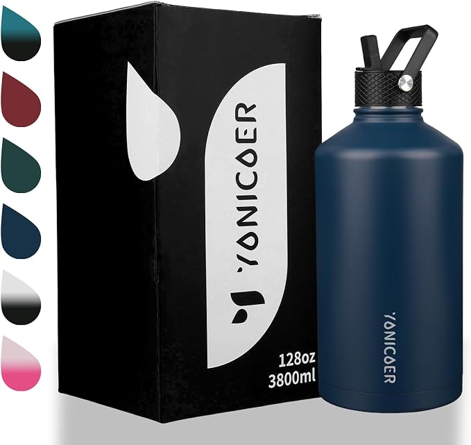 Insulated Water Bottle 128oz, Triple Wall Vacuum Stainless Steel, Leak Proof & - Image 7