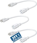 DEWENWILS 3-Pack 2FT Heavy Duty Extension Cord, 16 AWG SJTW Weatherproof Power by DEWENWILS