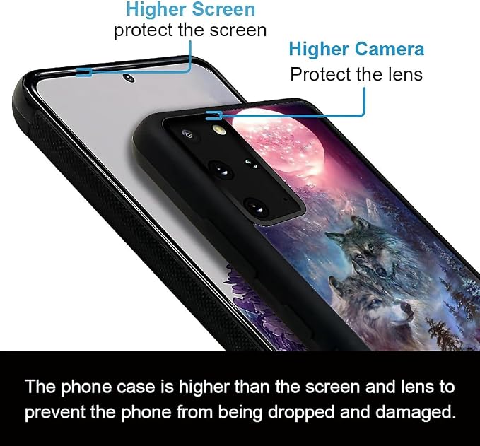 for Samsung Galaxy S20 Plus Case, Star Two Wolfs Howling Pattern Graphic Design - Image 2