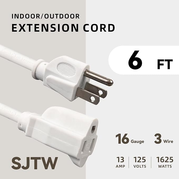 6ft Outdoor Extension Cord for Christmas Decorations - Image 2
