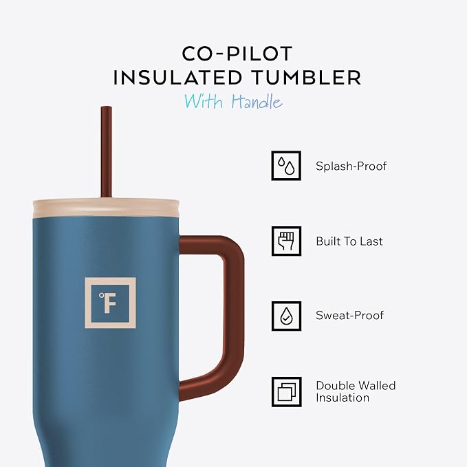IRON °FLASK Co-Pilot Insulated Mug w/Boot, Straw & Flip Cap Lids - Image 2
