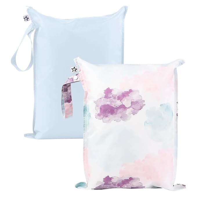 Tiny Twinkle Mess Proof Wet Bags | 2-Pack Reusable Waterproof Wet Bags by TinyTwinkle