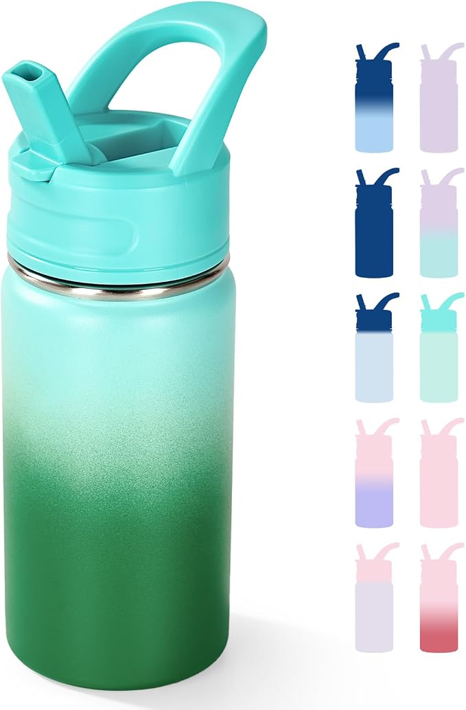 12oz Kids Water Bottle for School, Toddler Water Bottles by Fijinhom