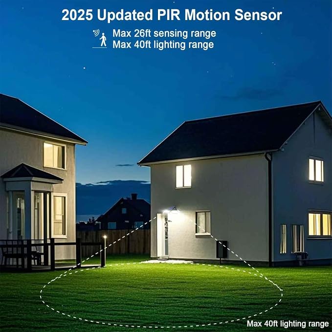 EMANER Motion Lights Solar Powered, Outdoor Flood Lights Stay On or Motion - Image 7