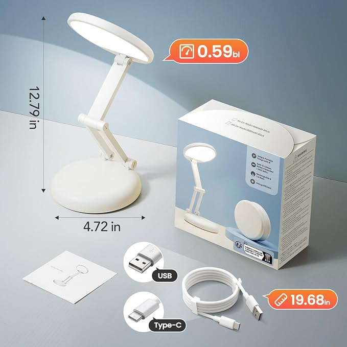 One Fire Cordless Desk Lamp, Dimmable Small Battery Powered Lights, 3600mAh - Image 8