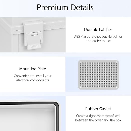 Electrical Box, IP65 Waterproof Dustproof ABS Plastic Enclosure, Outdoor and - Image 4