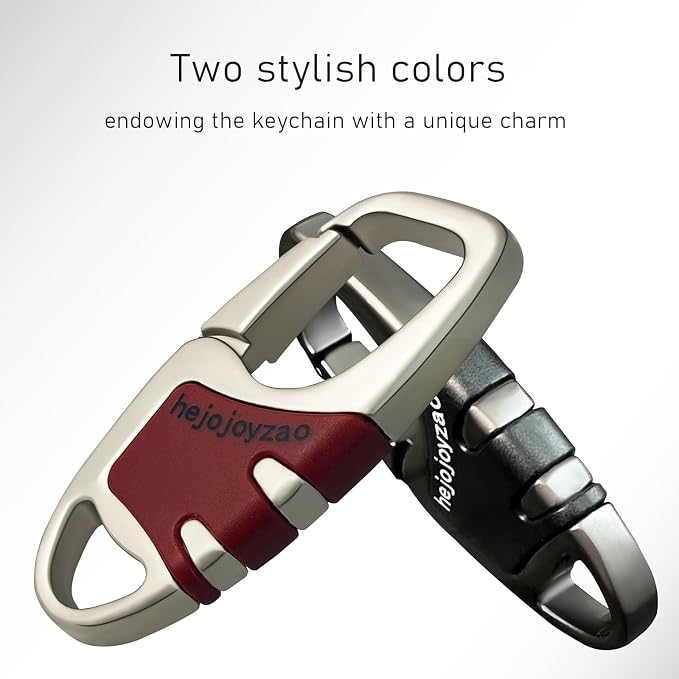 Keychain with Carabiner Clip, 4 Heavy Duty Key Rings and D Ring - Image 8