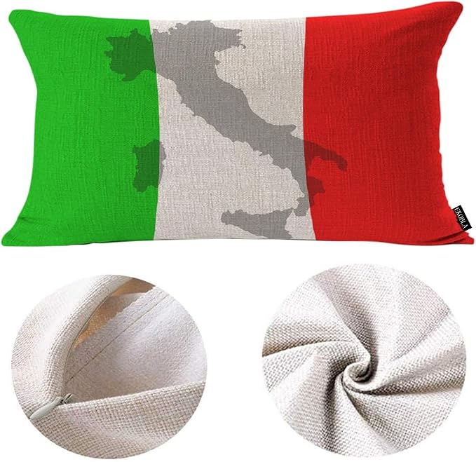 EKOBLA Decorative Cushion Cover Italian Flag Europe Country Red Green White - Image 6