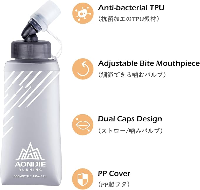 TRIWONDER Water Bottles TPU Soft Flasks Collapsible Running Flasks - Image 3