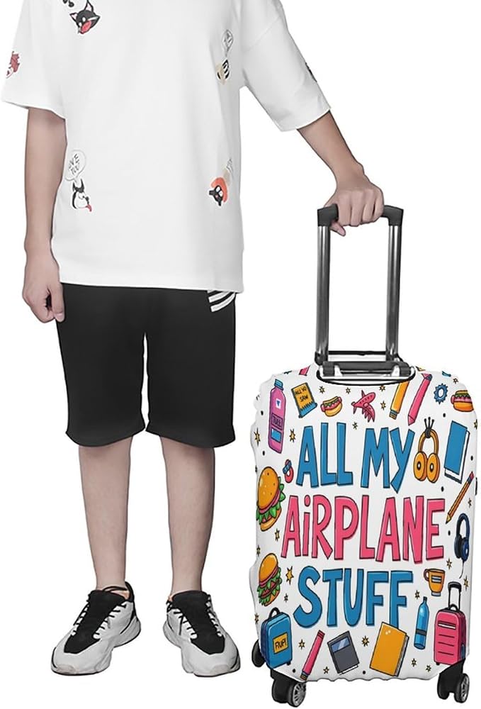 Airplane Travel Essentials Stretch Luggage Cover, Washable Suitcase Protector - Image 6