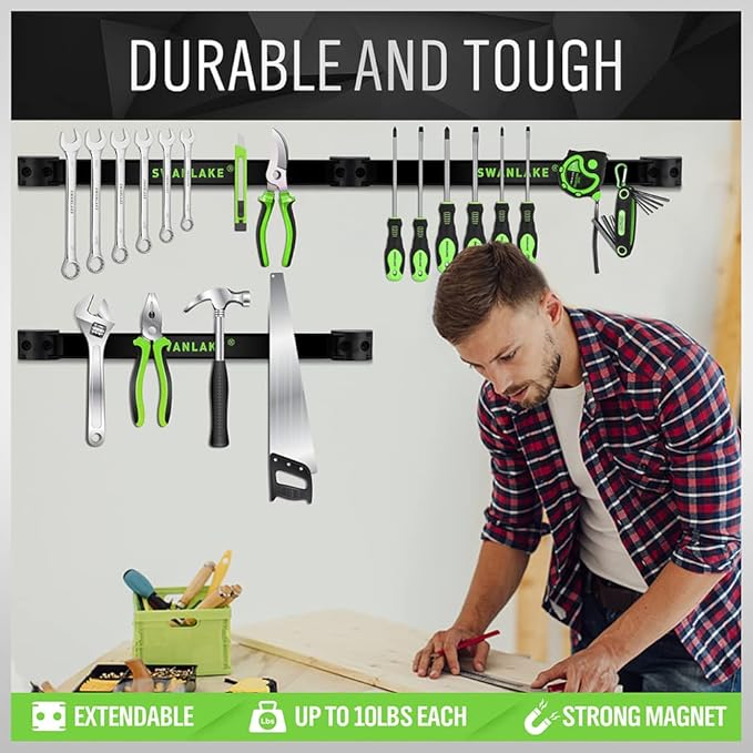 SWANLAKE GARDEN TOOLS 4-Piece 12" Magnetic Tool Holder Storage Organizer - Image 6