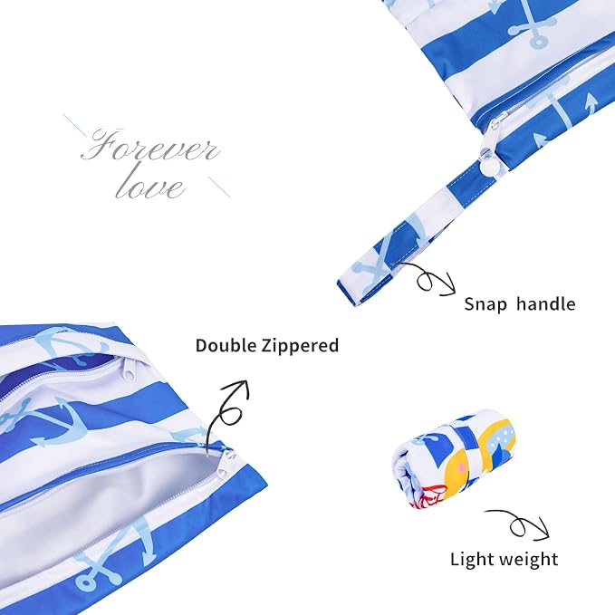ALVABABY 2pcs Waterproof Wet Dry Bags, Reusable - Image 3