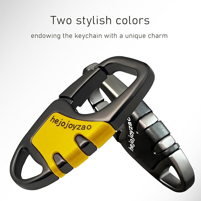 Keychain with Carabiner Clip, 4 Heavy Duty Key Rings and D Ring - Image 8