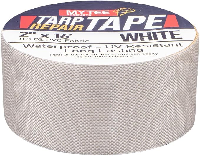 Mytee Products 2" x16' White Vinyl Tarp Repair Tape Kit – Heavy Duty 8.8oz Peel - Image 9