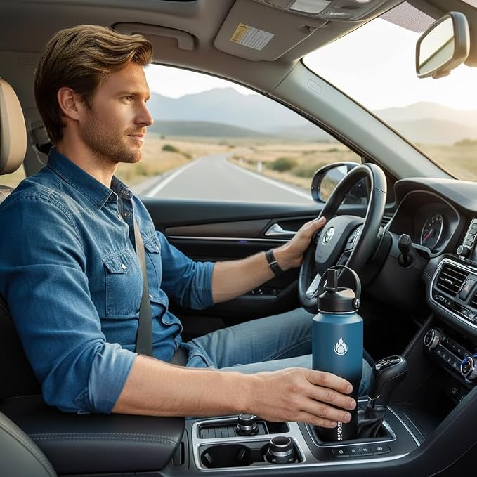 SENDESTAR Water Bottle 32oz, Wide Mouth Stainless Steel Vacuum Insulated Double - Image 2