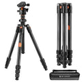 K&F CONCEPT 64" Carbon Fiber Camera Tripod, Lightweight Travel Tripod by KFCONCEPT