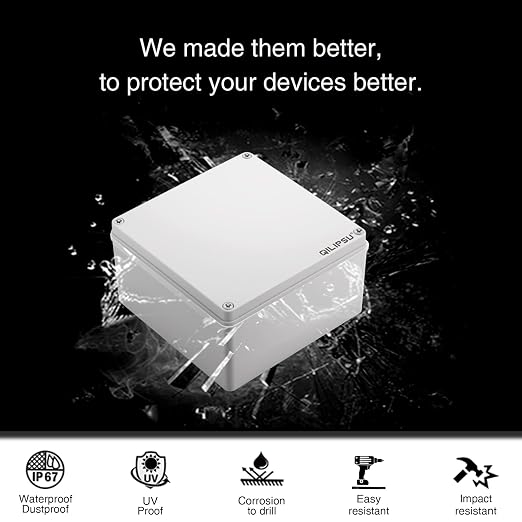QILIPSU Outdoor Junction Box IP67 Waterproof Project Box ABS Plastic - Image 3