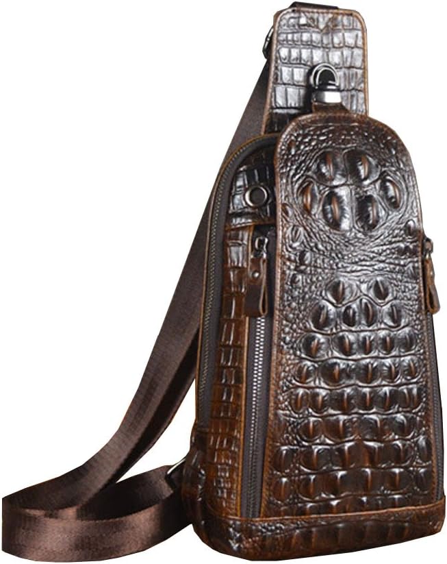 Hebetag Crocodile Genuine Leather Sling Bag Backpack by Hebetag