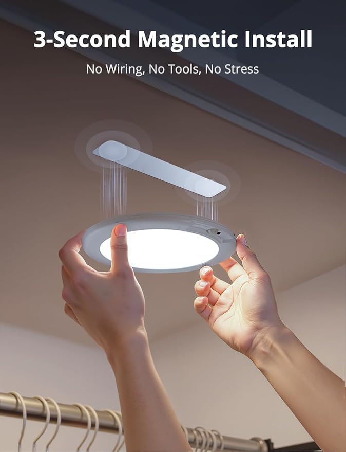 Combuh 2Pack Rechargeable Closet Lights Motion Sensored, Battery Powered Shower - Image 4