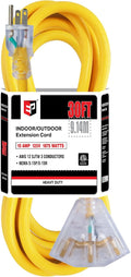 EP 30 Ft 12 Gauge Heavy Duty Extension Cord, 15A 125V 1875W, 3 Outlet by ENERGYPRO